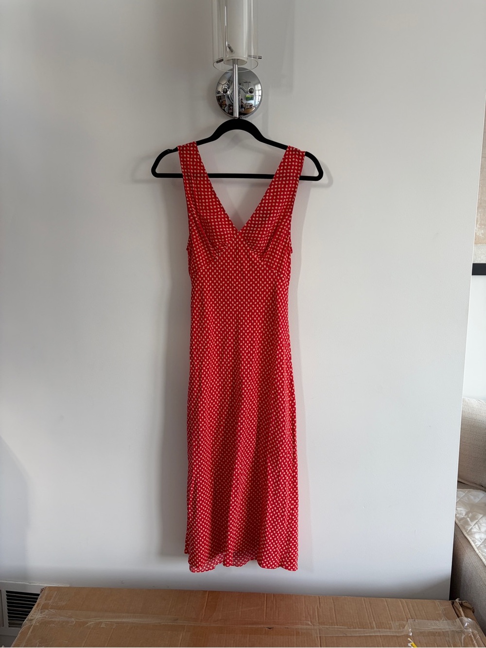 Réalisation Par Red Polka Dot Midi Dress